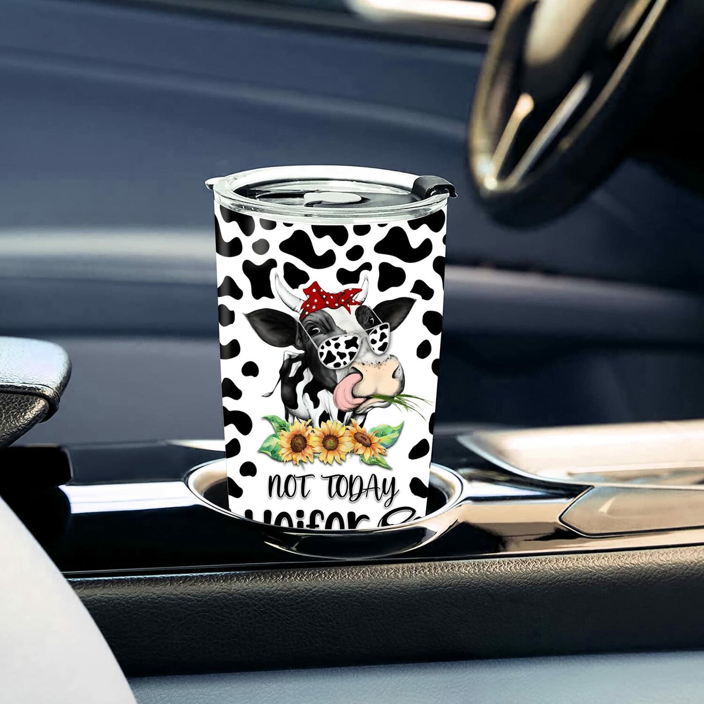 WAZONE Heifer Tumbler Cup Leopard Cow Stainless Steel 20oz Travel Mug