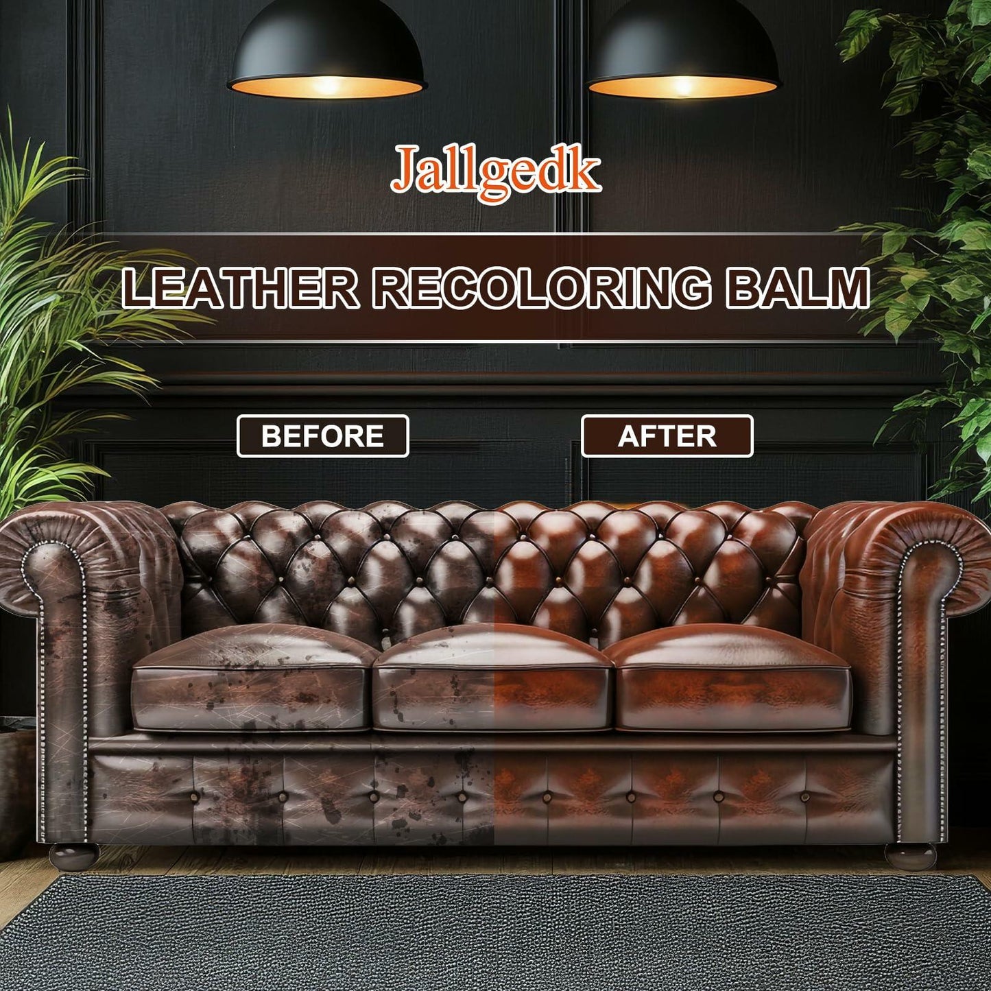 Jallgedk Leather Recoloring Balm Leather Repair Kit for Furniture Couch