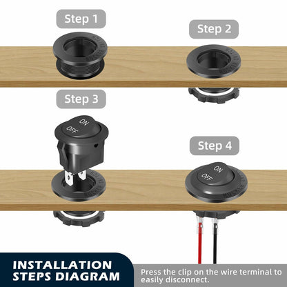 XMSILIMEIG Round Rocker Switch AC 125V 10A Waterproof Toggle 8 Pack Black