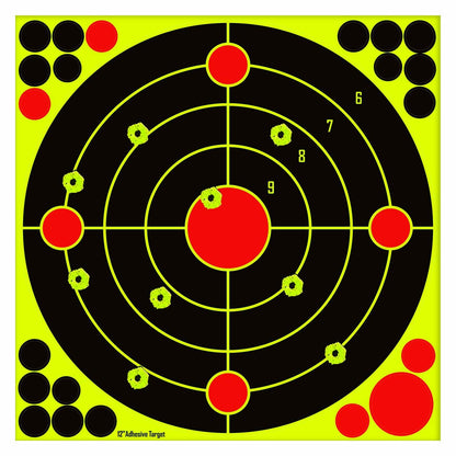 PTPHJEG Silhouette Splatter Targets 12x12 inch Fluorescent Yellow 10 Pack