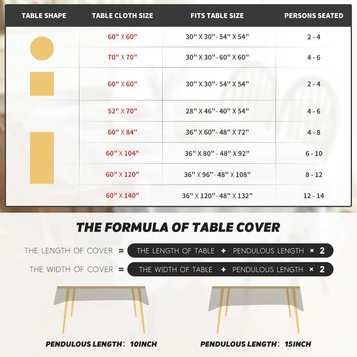 Horaldaily Black 60x84in Rectangular Stain Resistant Polyester Tablecloth