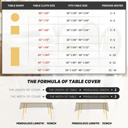 Horaldaily Black 60x84in Rectangular Stain Resistant Polyester Tablecloth