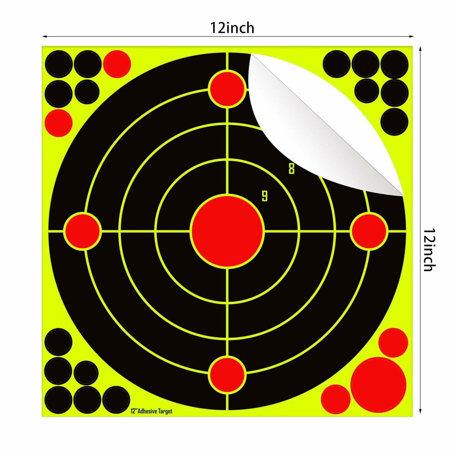 PTPHJEG Silhouette Splatter Targets 12x12 inch Fluorescent Yellow 10 Pack