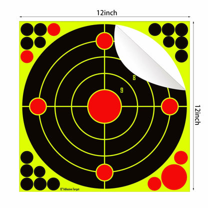 PTPHJEG Silhouette Splatter Targets 12x12 inch Fluorescent Yellow 10 Pack