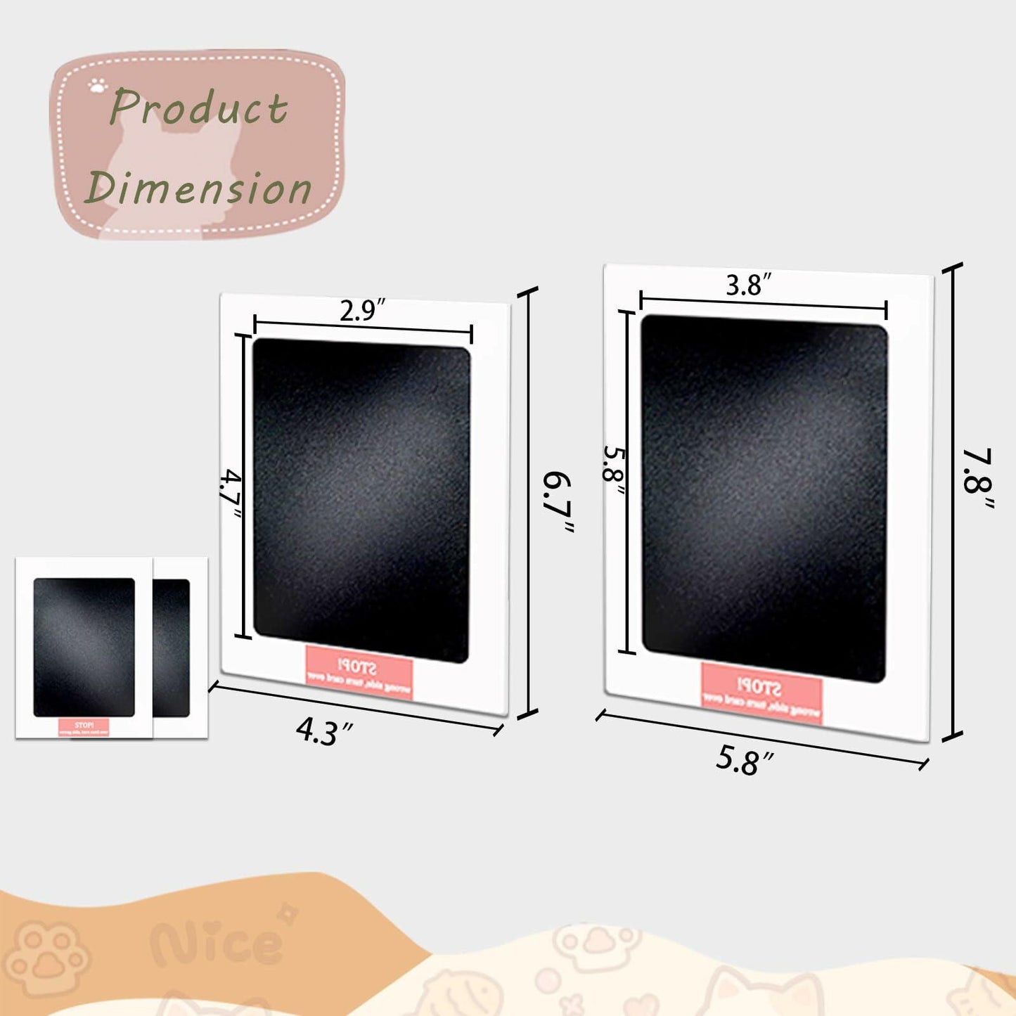 DBIGQ Dog Paw Print Kit Mess-Free Inkless Stamp Pad 2 Medium Black