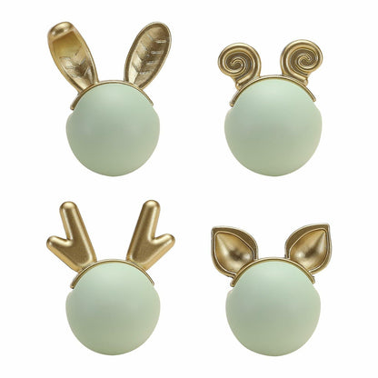 Evionlin 2pcs Pink Rabbit Ceramic Cabinet Knobs Drawer Pulls Kids Room