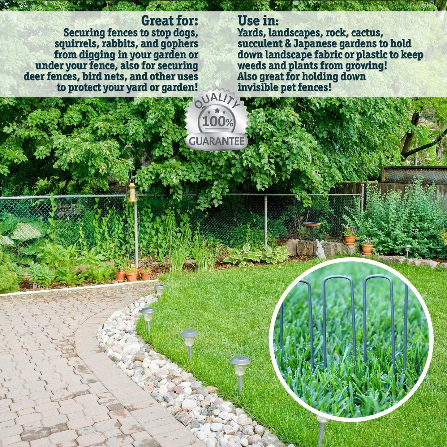 The 5 Star Collection 100 Galvanized Landscape Staples Heavy Duty Garden Stakes