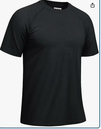 Haimont Mens UPF 50+ Fishing Shirt Quick Dry Short Sleeve Workout Tee 3XL Black