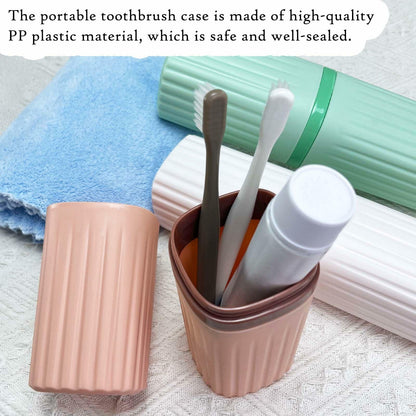 FALIZIFU Pink Travel Toothbrush Case Portable Holder Bathroom Camping