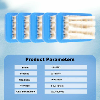 JICHEKU Air Filter A226000032 for Echo PB403 PB413 PB500 PB580 PB650 5PCS