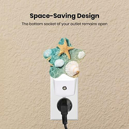 Caifujiqi Night Light Plug-in Dusk to Dawn Sensor White LED Energy Efficient