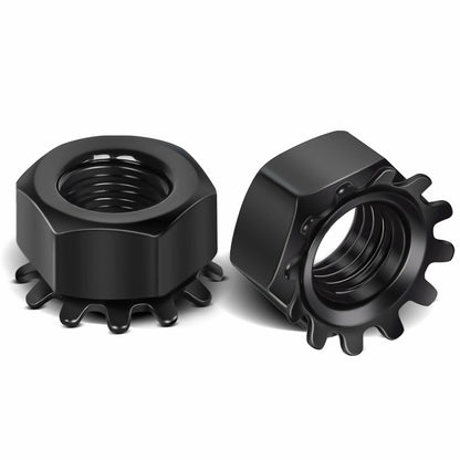 MewuDecor M8-1.25 Keps Lock Nut 304 Stainless Steel Black Finish 25 PCS
