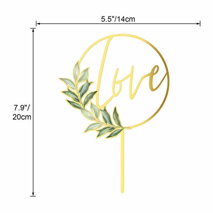 Party to Be Love Wedding Cake Topper Gold Acrylic Love 01 Design 02