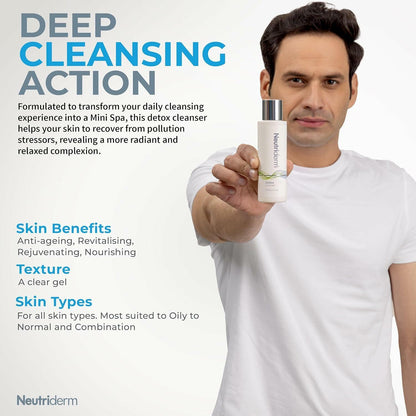 NEUTRIDERM Detox Glycolic Acid Face Wash Exfoliating Cleanser 120mL