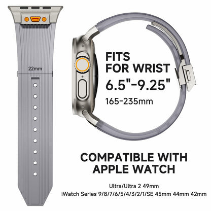Jopinl Clear Silicone Watch Band for Apple Watch Ultra 49mm Black