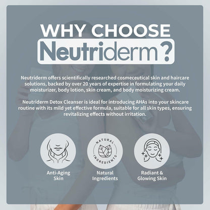 NEUTRIDERM Detox Glycolic Acid Face Wash Exfoliating Cleanser 120mL