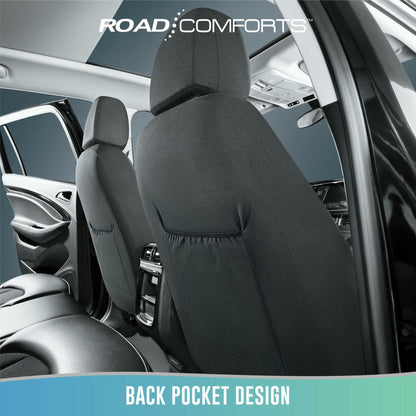 Road Comforts Breathable Leather Car Seat Covers Front Seats Airbag Safe Gray