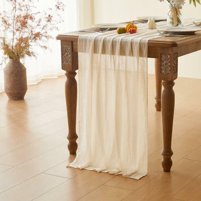 Sioipioi Sage Green Cheesecloth Table Runner 35x120 Inch 1 Pack