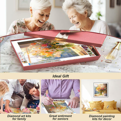 AMORARS 5D Diamond Painting Kit Flower DIY Art Deco Nature 12x12 Inch