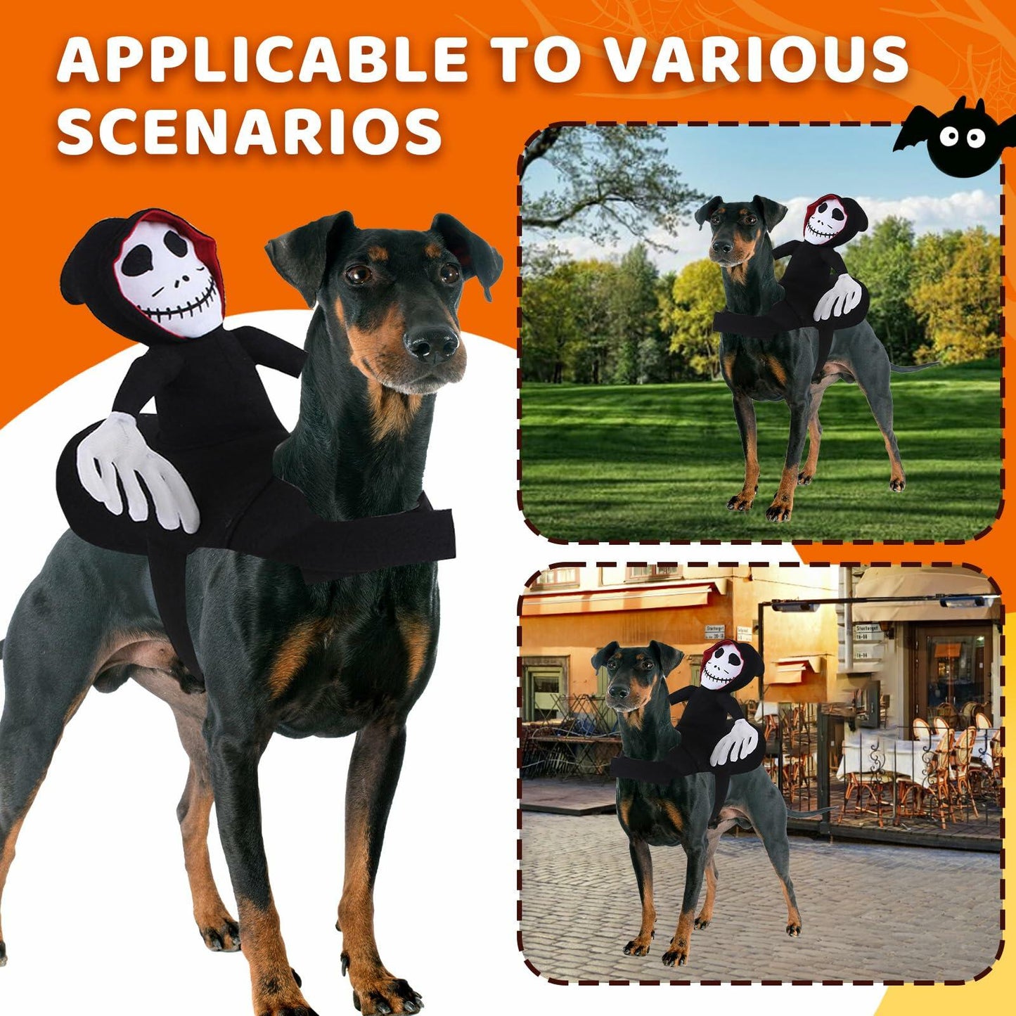 stepsin Dog Halloween Saddle Ghost Riding Costume Male Ghost Size S-M