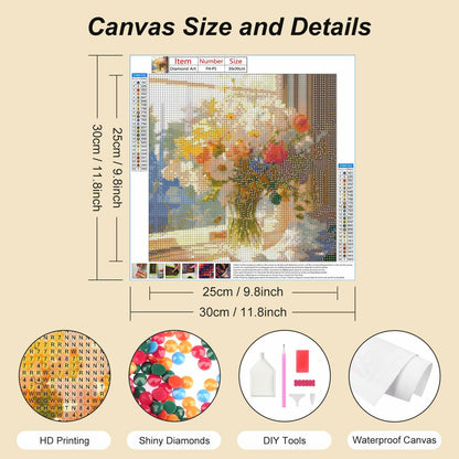 AMORARS 5D Diamond Painting Kit Flower DIY Art Deco Nature 12x12 Inch