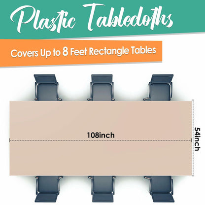 Kongdaoth Orange Disposable Plastic Tablecloths 54x108in 12 Pack