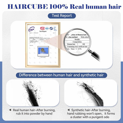 HAIRCUBE Hair Toppers for Women Real Human Hair 14in Natural Black 5x5.5in Base