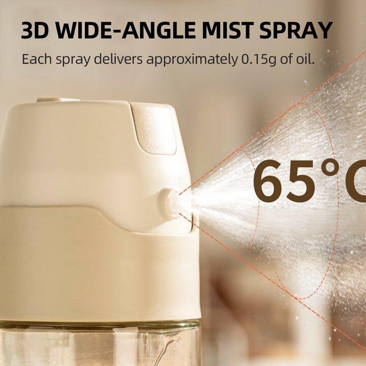 MDZF SWEET HOME Oil Sprayer 12.3oz 2-in-1 Olive Oil Dispenser White