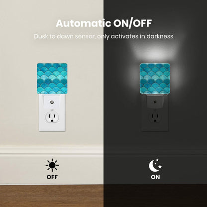 Caifujiqi Night Light Plug-in Dusk to Dawn Sensor LED White Plastic 110V