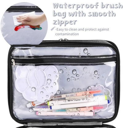 Yumt Acrylic Paint Brush & Bottle Organizer 7 Tier Clear Storage Display