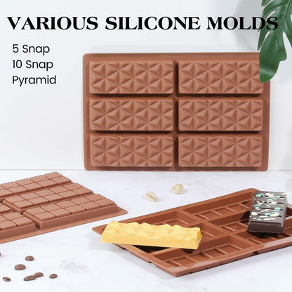 KASHME Chocolate Bar Mold Silicone Deep Large 1 Inch Brown 1 Pc