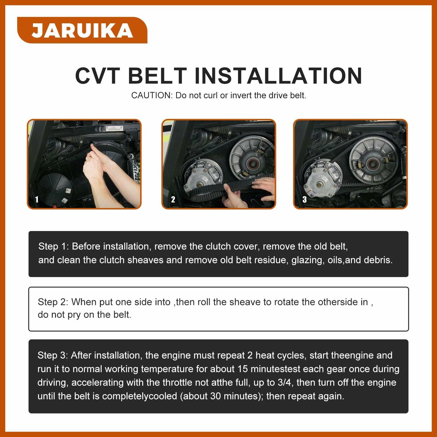 Jaruika 3211162 24G4022 Drive Belt Black Nylon for Polaris Ranger 500 RZR 800