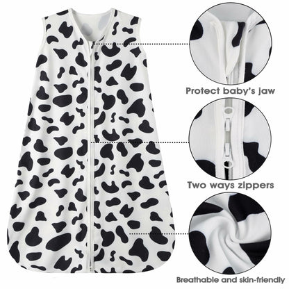GUNTAIL Baby Sleep Sack 2-Way Zipper Rayon Cotton Cow Print Size X-Large