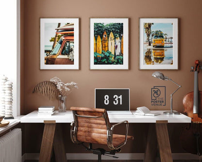 WYHLMTQ Bohemian Beach 3pcs Canvas Wall Art 12x16in Coastal Tropical