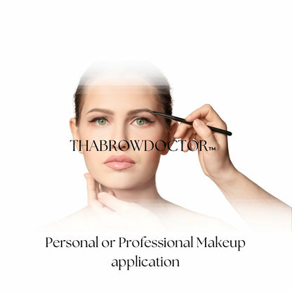THABROWDOCTOR Makeup Brush Set 2pc Angled Flat Edge Synthetic Black White