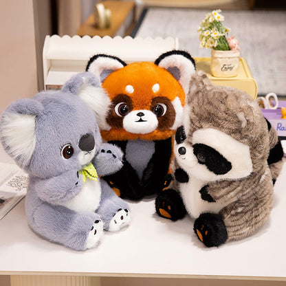 BIUBIULOVE Red Panda Stuffed Animal Plush Toy 10inch Raccoon Color