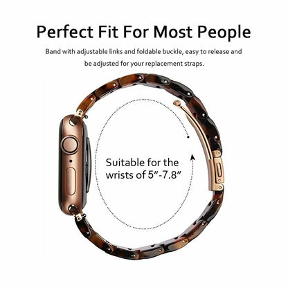 MAIRUI Resin Watch Band Compatible Apple Watch 38-41mm Series 1-9 Amber