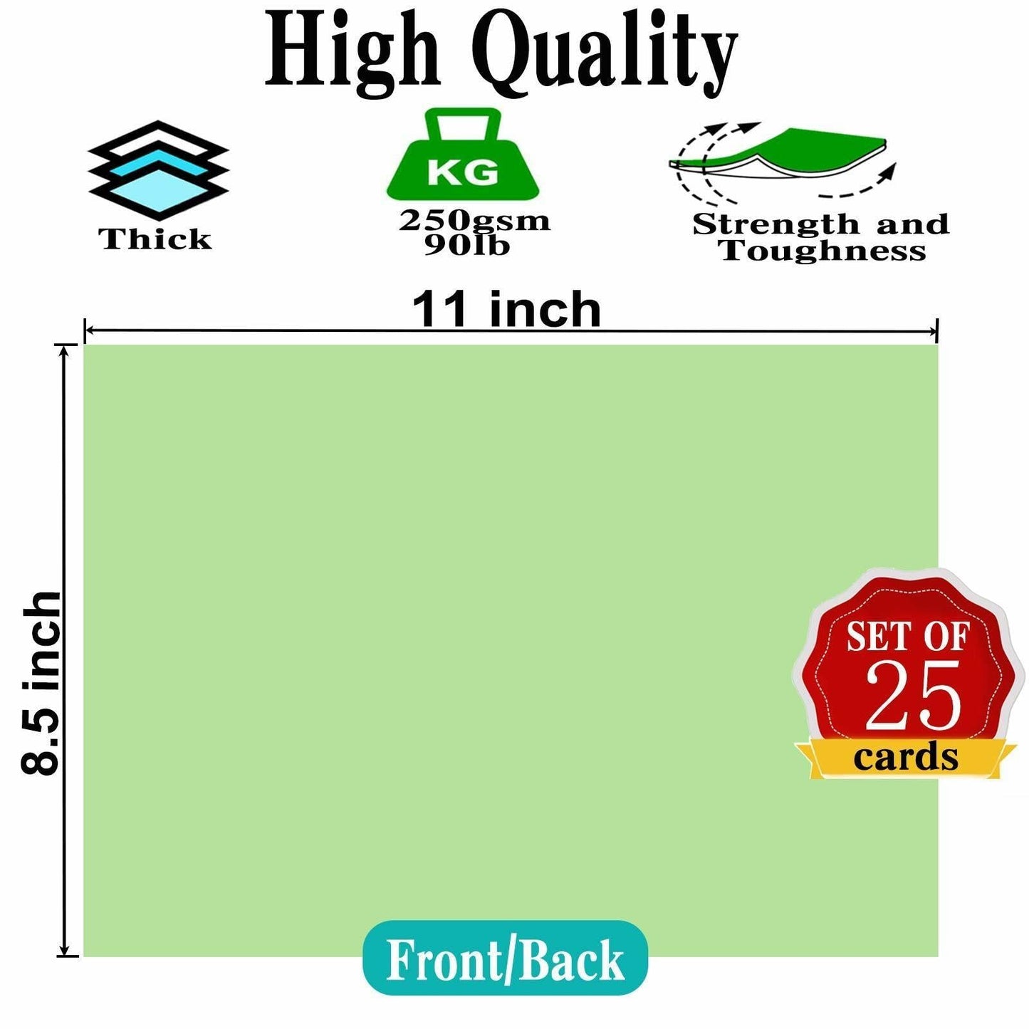 MEIOPUOYEAM Lake Blue Cardstock 8.5x11 Inch 25 Sheets Paper