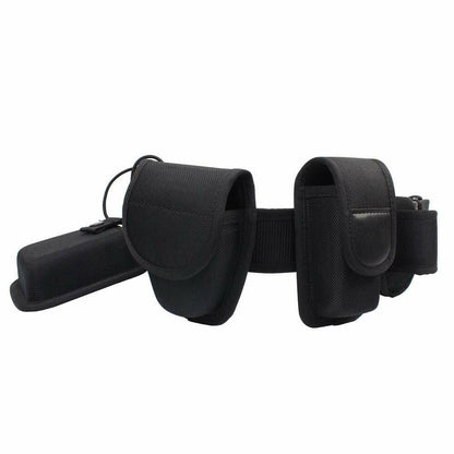 ROCOTACTICAL 5-in-1 Police Duty Web Belt Kit Black Medium 32-38"