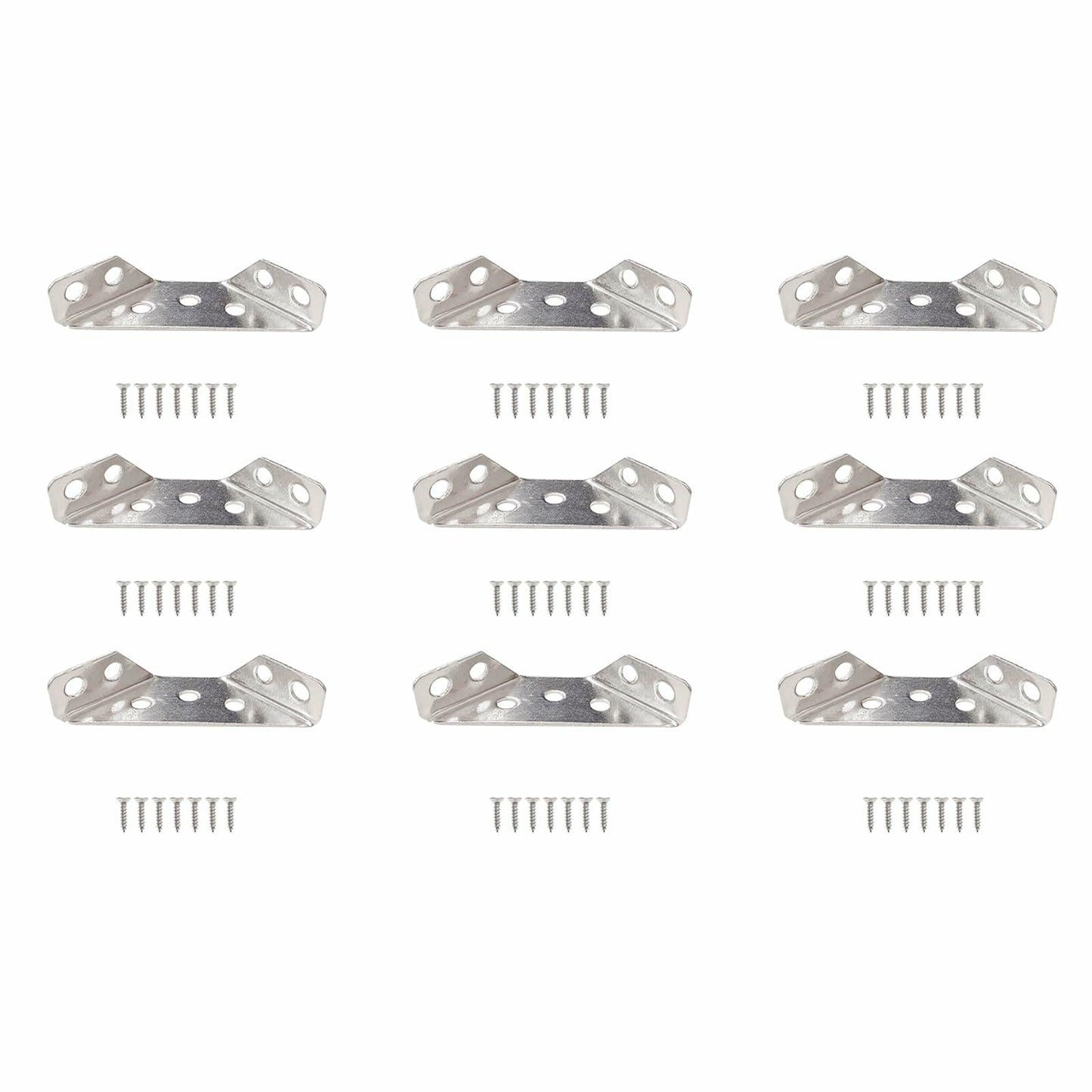 GWYAN 12 Pcs Stainless Steel Furniture Corner Connectors with Screws