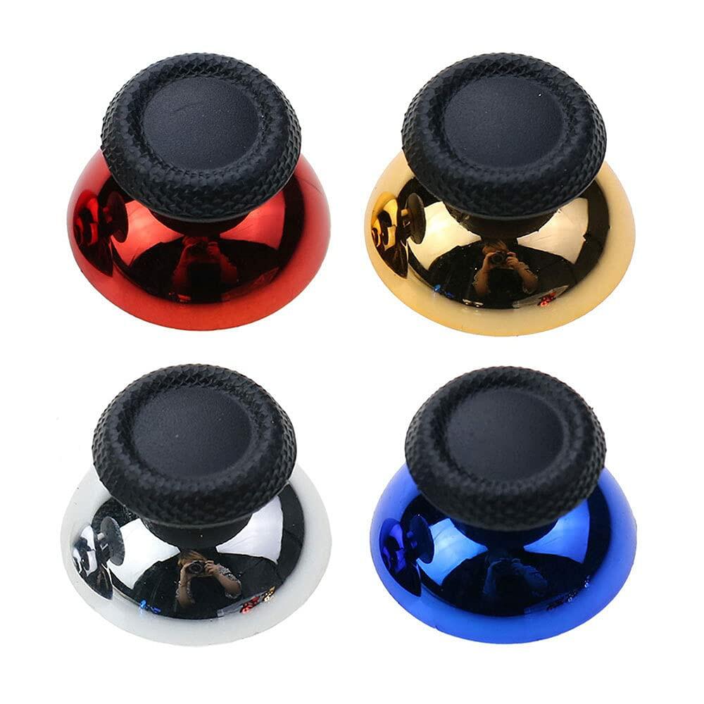 Rowsmau Chrome 3D Analog Thumbstick Caps Replacement for PS5 Red