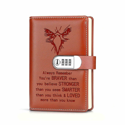 JOHSBYD Eagle Leather Combination Lock Notebook Scouts Gift