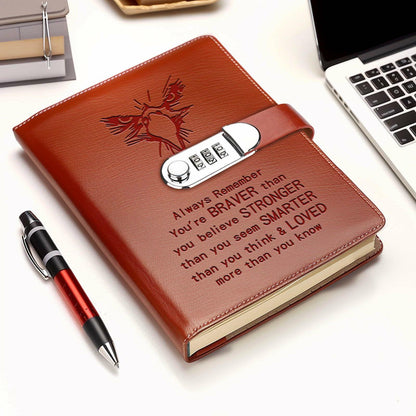 JOHSBYD Eagle Leather Combination Lock Notebook Scouts Gift