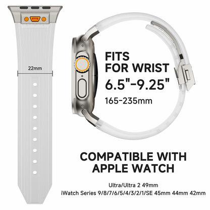 Jopinl Clear Silicone Watch Band for Apple Watch Ultra 49mm Transparent