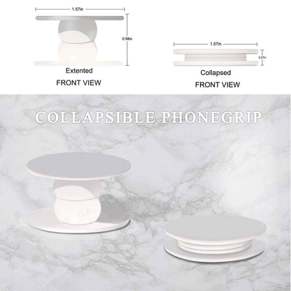 Luhoit Heart Shape Expanding Cell Phone Grip Glass Stand Gold Red Marble