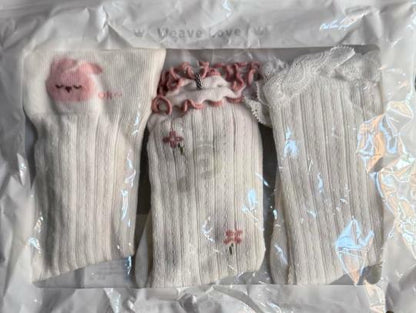 Apone Fatu Baby Knee High Socks Flower D for Infants Toddlers 6-12 Months