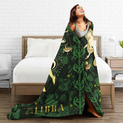 Aswuihz Libra Constellation Flannel Throw Blanket 60x50 Fuzzy Cozy
