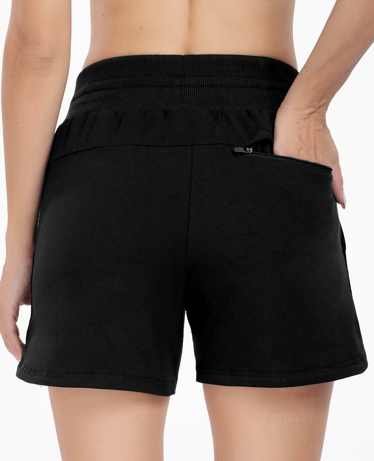 Haimont Women's Heather Grey Cotton Sweat Shorts 4" High Waist Pockets Size XXL