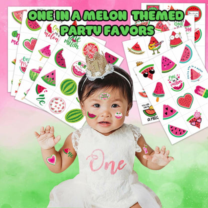 MeoIsDaBest Melon Pre-Cut Temporary Tattoos 96PCS Watermelon Green