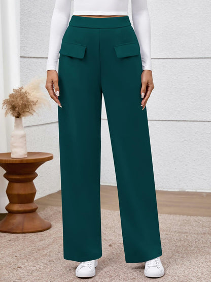 BTFBM Women's High Waisted Stretchy Palazzo Pants Dark Blue Size M
